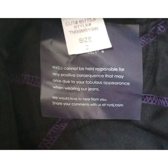 NYDJ SKIMMER Sz 2 Not Your Daughters Jeans Black capri cropped shorts Sz 28 New - Picture 7 of 10
